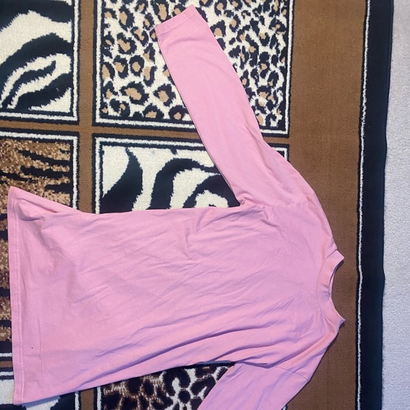 Blush, rose coloured long-sleeve t-shirt dress - Picture 4 of 5